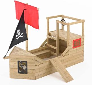 TP Toys Holz Spielhaus Piratenschiff Galleon | Natur | 272x171x206 cm