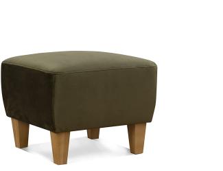 CAVADORE Hocker Ben / Moderner, vielseitiger Armlehnensessel / Passender Sessel separat erhältlich / 52 x 46 x 52 / Samtoptik, Rot