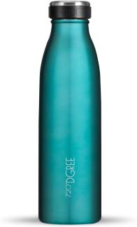 720°DGREE Trinkflasche Doppelwandig Edelstahl 500ml Isolierflasche “milkyBottle“ caribbean blue