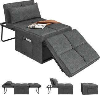 YITAHOME Schlafsofa, Umwandelbarer Stuhl 4-in-1 Einzelsofa Zusammenklappbar Ottomane mit Verstellbarer Rückenlehne und Kissen Gästebett mit verstellbarem Schlafplatz für kleine Zimmer, Wohnung