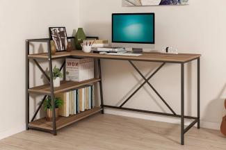 LORI Schreibtisch mit Bücherregal, Bürotisch Industriedesign