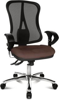 Topstar Head Point SY Deluxe, ergonomischer Bürostuhl, Schreibtischstuhl, inkl. Armlehnen, Stoff, dunkelbraun/schwarz