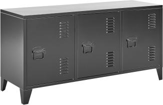 Sideboard Metall schwarz 3 Türen CARDIFF