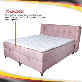 Boxspringbett Doppelbett LIND - 90x200cm Bett mit Bonellmatratze, mit Bettkasten für Bettwäsche und Topper. EIN Bett mit einem klassischen, konturierten Kopfteil (Velvet 83, 90x200)