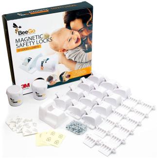 BeeGo Magnetische Kindersicherung Schrank und Schubladensicherung Baby (12 Pack)