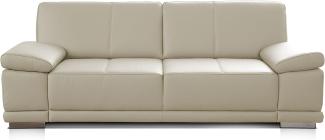 CAVADORE 3,5-Sitzer Ledersofa Corianne / Große Couch im Echtlederbezug und modernem Design / Mit verstellbaren Armlehnen / 248 x 80 x 99 / Echtleder weiß