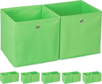 12 x Aufbewahrungsbox Stoff grün 10031282