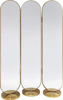 Kare Design Paravent Swing, goldener Raumtrenner als Spiegel, abgerundete Form und edles Design, (H/B/T) 166x106x31cm