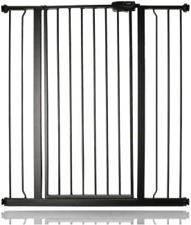 Safetots Extrahoher Metall-Sicherheitsgitter, Druckmontage, 94.3cm - 101.9cm, Mattschwarz, 104cm Höhe, Extrahohe Treppengitter, Gitter für hohe Babys, Einfache Installation