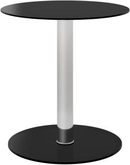 vidaXL Couchtisch, Hartglas Schwarz, Durchmesser 40 cm