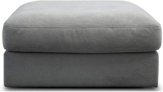 CAVADORE Sofa-Modul "Fiona" Sitzelement ohne Rücken / XXL-Hocker / 94 x 48 x 112 / Webstoff silbergrau