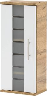 Schildmeyer Nitro Hängeschrank 144223, Holzwerkstoff, Eiche Landhaus Dekor/weiß matt, 30,3x20,5x70,8 cm