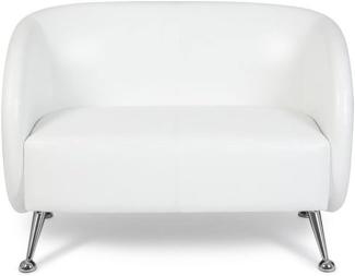 hjh OFFICE Lounge Sofa ST. Lucia Kunstleder 2-Sitzer Sofa mit weicher Polsterung, besonders bequem, 713401, Weiß