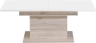 FORTE Coffee Tables Couchtisch, Holzwerkstoff, Sandeiche / Weiß Hochglanz, 120 x 45,1 x 70 cm