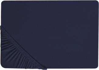 Spannbettlaken dunkelblau Baumwolle 180 x 200 cm HOFUF