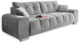 Couch Sofa Zweisitzer PACO Schlafcouch Schlafsofa ausziehbar grau 260cm