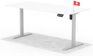 elektrisch höhenverstellbarer Schreibtisch ECO 180 x 80 cm - Gestell Grau, Platte Weiss