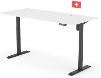 elektrisch höhenverstellbarer Schreibtisch ECO 180 x 80 cm - Gestell Schwarz, Platte Weiss