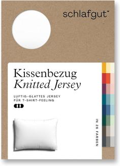 Schlafgut Knitted Jersey Bettwäsche | Kissenbezug einzeln 70x90 cm | full-white