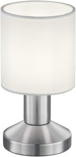 Klassische kleine Tischlampe GARDA mit Stoffschirm Weiß - Touchfunktion Ein/Aus