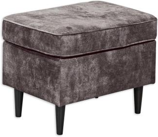 OSKAR Fußhocker gepolstert, Stone - Vintage Polsterhocker für Sessel, Couch und Sofa - 63 x 43 x 42 cm (B/H/T)