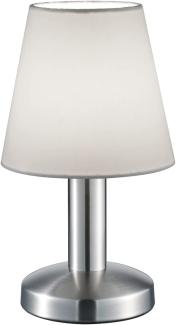 Tischlampe Stoff Lampenschirm Weiß mit Touchfunktion LED dimmbar 24 cm