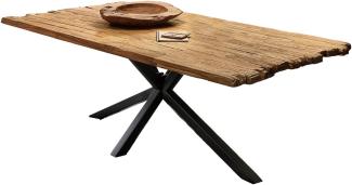 TABLES&Co Tisch 240x100 Teak Natur Metall Schwarz