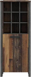 FORTE 'CLIF' Stehtisch, Bartisch, Optik: Old Wood, Vintage Grau, 118,3 x 47,3 x 151,5 cm