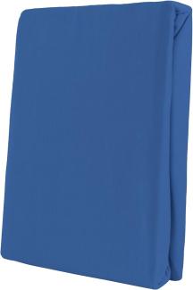 Leonado Vicent - Classic Spannbettlaken Bettlaken 100% Baumwolle Jersey Spannbetttuch in vielen Farben & Größen, Maße Spannbettlaken:200 x 200 cm - 200 x 220 cm, Farbe Spannbettlaken:Blau