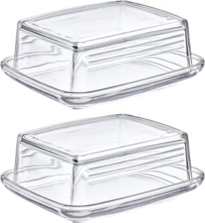 Westmark 2 Butterdosen aus Glas, Länge: 14,3 cm, Transparent, 208522E3