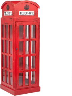 Regal LONDON Antik Rot Mahagoni ca. H180cm Vitrine Telefonzelle Shabby Chic