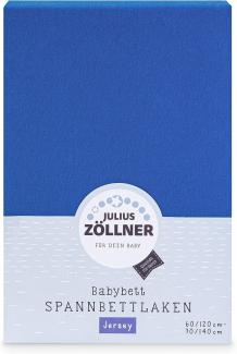 Julius Zöllner 8380313300 Jersey Spannbetttuch Doppelpack für das Kinderbett, Gr. 60x120 / 70x140, blau