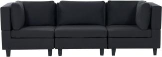 3-Sitzer Sofa Leinenoptik schwarz UNSTAD