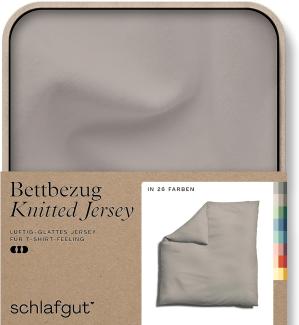 Schlafgut Knitted Jersey Bettwäsche | Bettbezug einzeln 200x200 cm | sand-mid