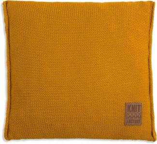 Knit Factory Uni Kissen 50x50 cm Glatt Gelb