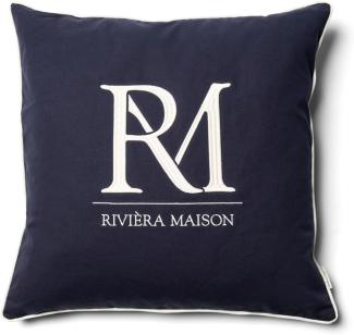 Riviera Maison Kissenhülle RM Monogram Pillow Cover Blau (60x60cm) 557590