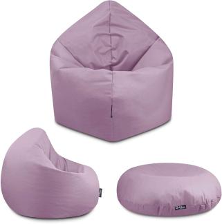 BuBiBag - 2in1 Sitzsack Bodenkissen - Outdoor Sitzsäcke Indoor Beanbag in 32 Farben und 4 Größen - Sitzkissen für Kinder und Erwachsene (Puderflieder-125 cm)