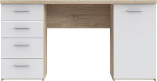 'NET 106' Schreibtisch, Sonoma Eiche / Weiß, 145 x 76,3 x 60 cm