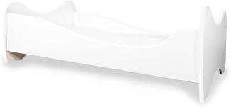 Alcube 'White Swing' Kinderbett 160 x 80 cm mit Rausfallschutz inkl. Lattenrost und Matratze, weiß