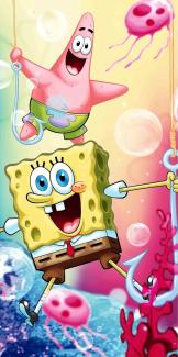 Spongebob Schwammkopf Duschtuch Strandtuch Badetuch 70 x 140 cm.