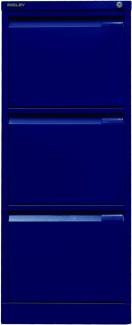 BISLEY Hängeregistraturschrank, einbahnig, DIN A4, 3 HR-Schubladen, Metall, 639 Oxfordblau, 62. 2 x 41. 3 x 101. 6 cm