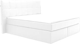 LED-Boxspringbett BILBAO - 160 x 200 cm - Weiß