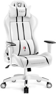 Diablo X-One 2. 0 Gaming Stuhl für Kinder Gamer Chair Bürostuhl Schreibtischstuhl Verstellbare Armlehnen Ergonomisches Design Nacken/-Lendenkissen Wippfunktion Weiß Kids (S)