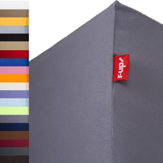 r-up Passt Spannbettlaken 90x200-100x200 bis 35cm Höhe viele Farben 100% Baumwolle 130g/m² Oeko-Tex stressfrei auch für hohe Matratzen (dunkelgrau)