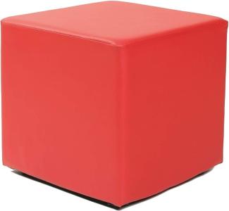Design Sitzwürfel Kubus I Hocker Kunstleder modern 45x45x45 cm in rot