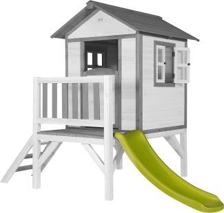 Sunny 'Lodge XL' Spielhaus, ab 2 Jahren, 190 x 260 x 167 cm, Holz, mit Rutsche, weiß/grau