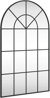 Wandspiegel Schwarz 60x100 cm Gewölbt Eisen