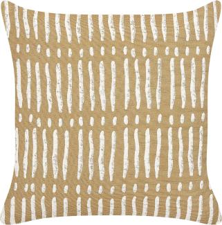 Dekokissen Streifenmuster Baumwolle sandbeige weiß 45 x 45 cm SALIX