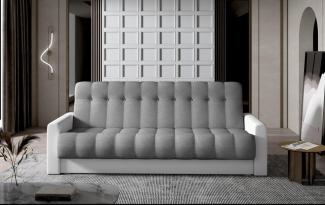 Designer Sofa Vido mit Schlaf- und Klappfunktion Weiß/Grau