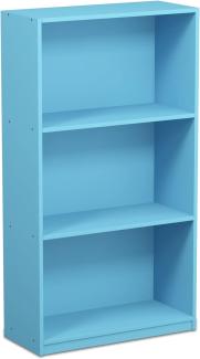 Furinno Basic Bücherregal mit 3 Fächern, Aufbewahrungsregal, holz, Hellblau, 23. 5 x 55. 25 x 100. 33 cm